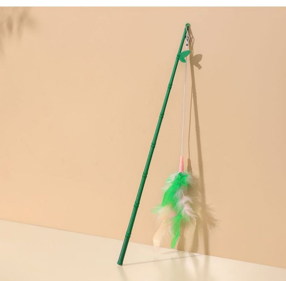 Interactive Cat Toy Feather Wand With Bell Refills Bells And Feathers Attention And Stimulate Harmless Durable And Unbreakable - Artotee
