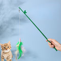 Interactive Cat Toy Feather Wand With Bell Refills Bells And Feathers Attention And Stimulate Harmless Durable And Unbreakable - Artotee