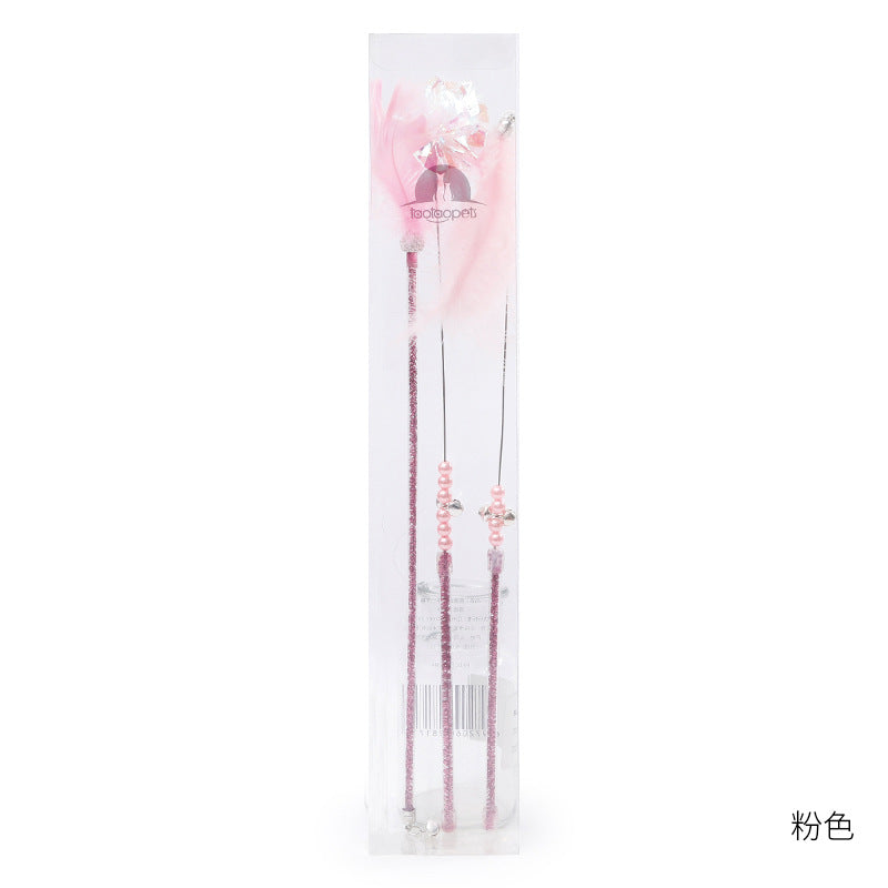 Toy Cat Wand Set Feather Bell - Artotee